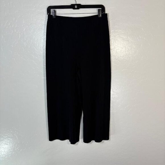 Misook Pants Womens Small Black Knit Pull On Elastic Waist Straight Leg Travel - Picture 3 of 7